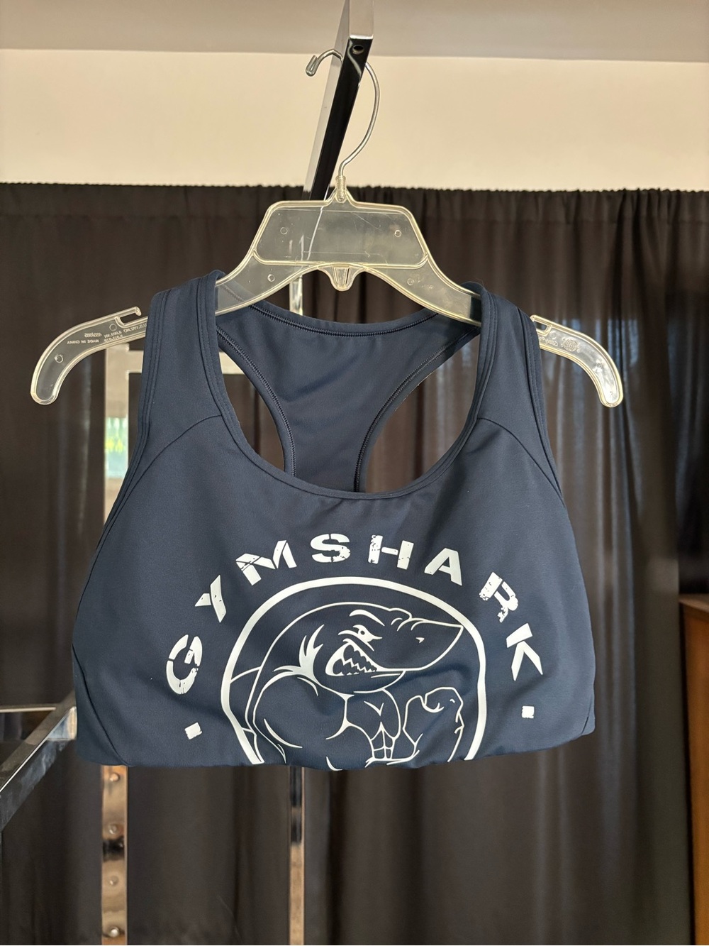 Gymshark Navy Blue Graphic Racerback Sports Bra